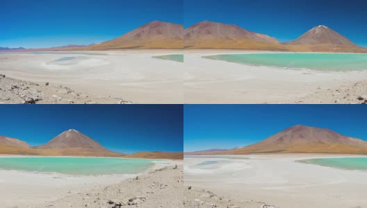 拉古纳佛得角全景，位于玻利维亚和智利之间的安第斯山脉高清在线视频素材下载