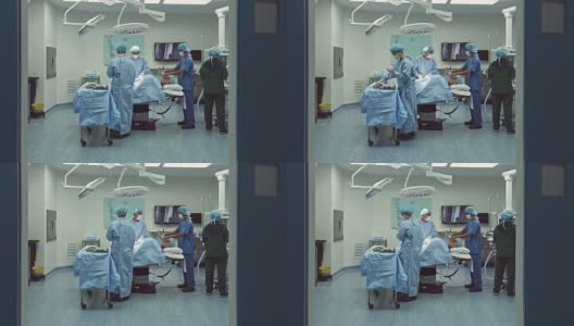 医院外科手术的医疗团队合作高清在线视频素材下载