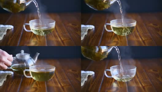 玻璃茶壶里的热茶高清在线视频素材下载