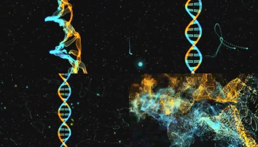 来自粒子漩涡的DNA高清在线视频素材下载