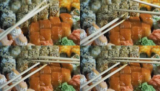 塑胶盒寿司高清在线视频素材下载