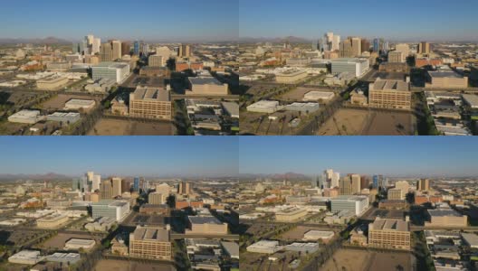 鸟瞰凤凰城亚利桑那州市区城市天际线高清在线视频素材下载
