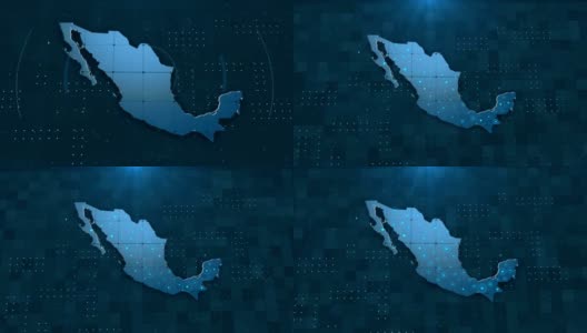 4K墨西哥地图链接与完整的背景细节高清在线视频素材下载