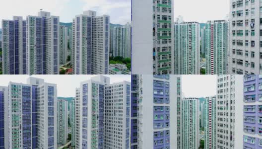 香港大埔新市镇的无人机瞰图高清在线视频素材下载