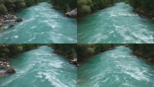 白水河漂流无人机的观点高清在线视频素材下载