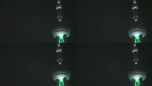 夜景拍摄东方明珠塔豆荚在上海高清在线视频素材下载
