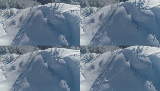 滑雪技巧跳过空中危险的缺口高清在线视频素材下载