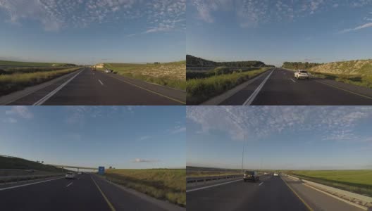 行驶在以色列6号高速公路的时间间隔高清在线视频素材下载