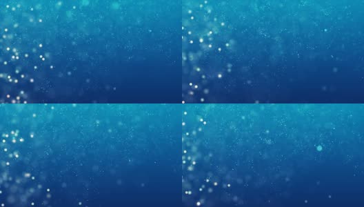 闪闪发光的蓝色粒子在一股柔和的洋流中闪耀着，随波逐流。抽象运动背景无缝循环高清在线视频素材下载