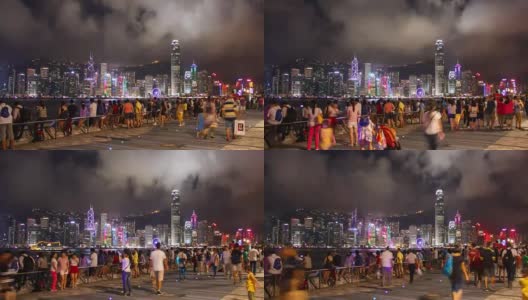 中国香港的夜景。高清在线视频素材下载