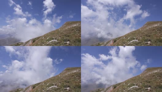在去往马其顿沙尔山的柳博特峰的路上，加速拍摄高清在线视频素材下载