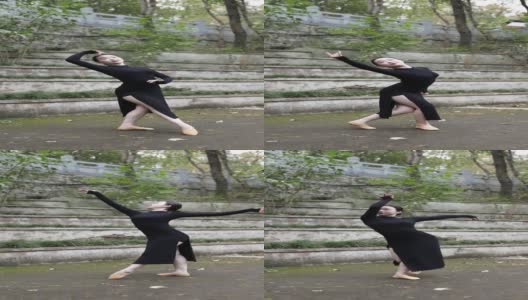 一个中国美人正在做中国舞，民间舞。高清在线视频素材下载