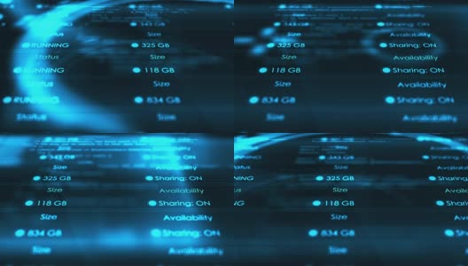 相机移动在未来电影计算机数据网络解决方案-蓝色版本高清在线视频素材下载