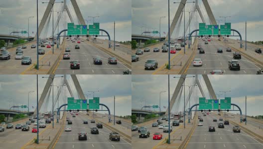 伦纳德·p·扎基姆邦克山大桥交通记录高清在线视频素材下载