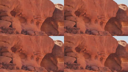 岩石上的洞给峡谷染上了颜色高清在线视频素材下载