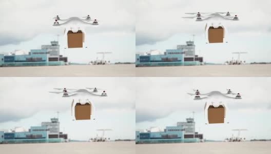 运送无人机对抗货船的动画高清在线视频素材下载