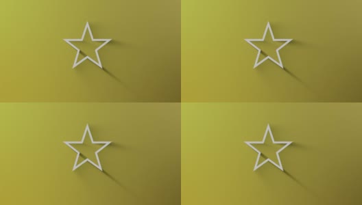 在4K分辨率的循环准备文件中，当阴影通过黄色背景时，星星符号高清在线视频素材下载