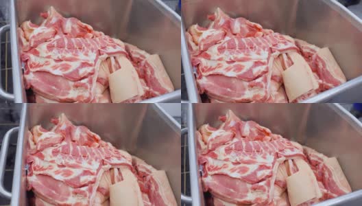 食品工业，肉类加工高清在线视频素材下载