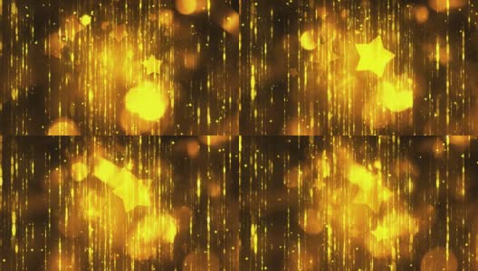 闪烁的黄色星星，粒子漂浮在太空中高清在线视频素材下载
