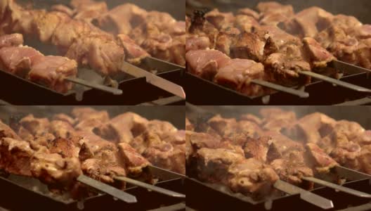 烤肉串宏。高清在线视频素材下载
