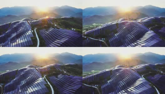 太阳能电站与日落高清在线视频素材下载