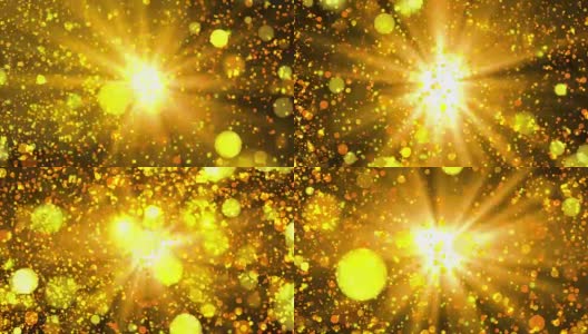 可循环发光粒子背景，金色背景高清在线视频素材下载