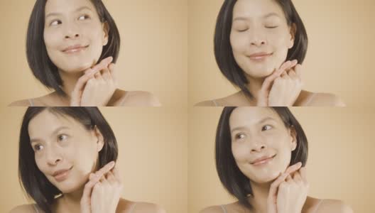 美丽的亚洲女性皮肤护理产品常规高清在线视频素材下载