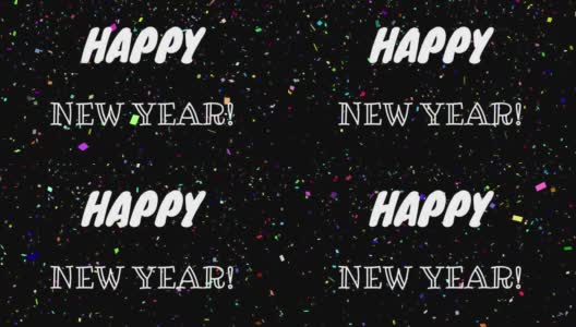 新年快乐!写在飘落的五彩纸屑上高清在线视频素材下载