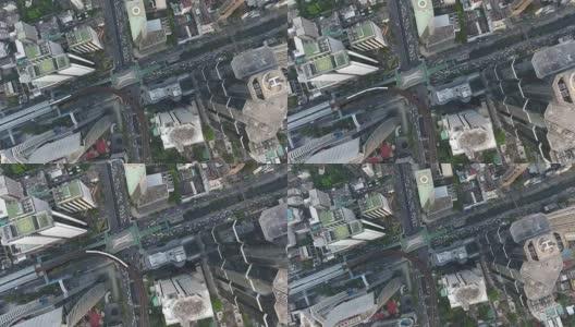 4k分辨率曼谷空中十字路口交通在曼谷市，泰国高清在线视频素材下载