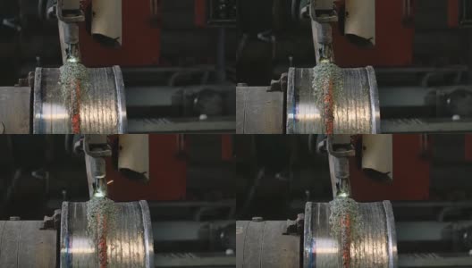 焊接机器人对管盘进行覆盖焊接保护。卷管自动焊接高清在线视频素材下载