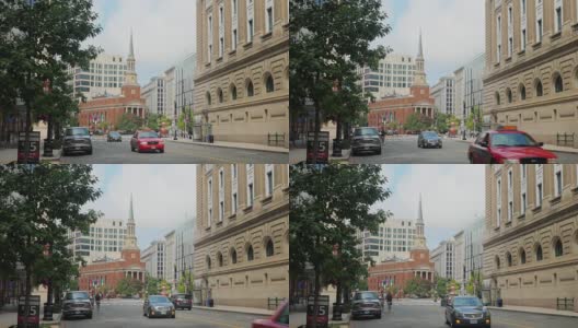纽约大街长老会教堂的日间拍摄高清在线视频素材下载