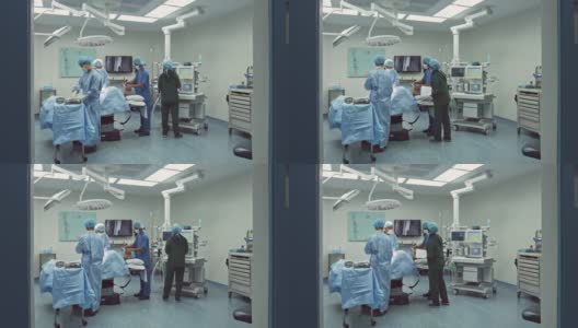 在医院外科手术中与病人进行的医疗团队合作高清在线视频素材下载