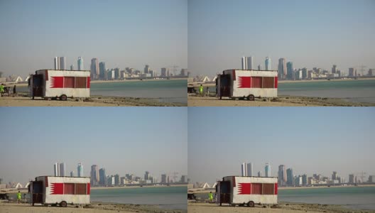 海滩上的大篷车。巴林高清在线视频素材下载