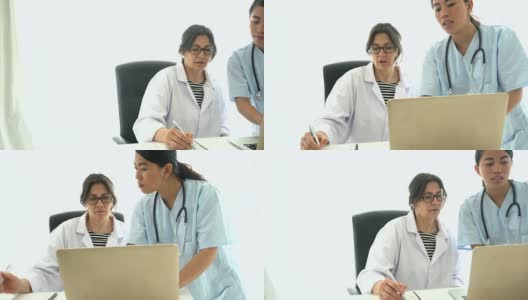 两位女医生在电脑前高清在线视频素材下载