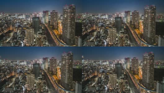 东京夜景的鸟瞰图高清在线视频素材下载