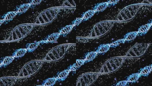 一个DNA链的4K抽象医学动画高清在线视频素材下载