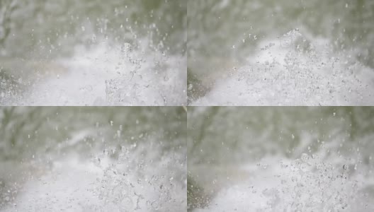 高山瀑布与水溅在慢动作高清在线视频素材下载