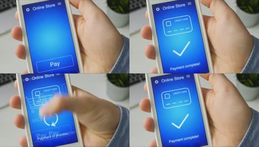 使用智能手机应用支付网上购物高清在线视频素材下载