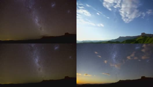 恒星延时，银河系，德拉肯斯堡山脉，南非高清在线视频素材下载