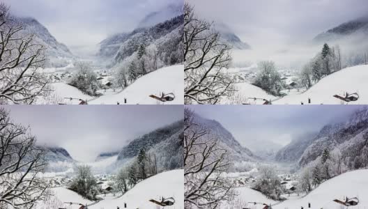 瑞士阿尔卑斯雪谷-时间流逝高清在线视频素材下载