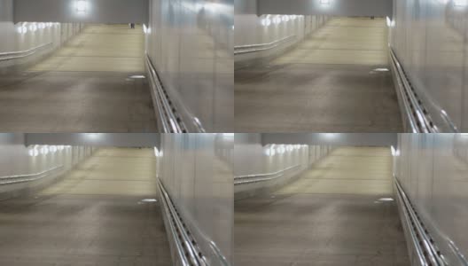 地下隧道穿越空荡荡的走廊空荡荡的黑暗城市高清在线视频素材下载