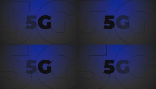 蓝色5G标题，文本运动图形动画背景素材视频- 5G信息图无尽循环现代动画与绿色屏幕的色彩键控和覆盖Alpha层系列高清在线视频素材下载