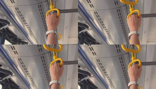 地铁的扶手或扶手带高清在线视频素材下载