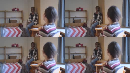 两个女大学生在宿舍里高清在线视频素材下载