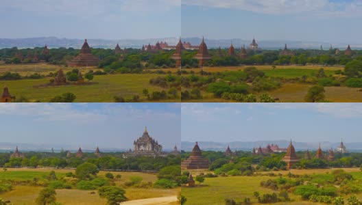 缅甸蒲甘的寺庙全景，时光流逝高清在线视频素材下载