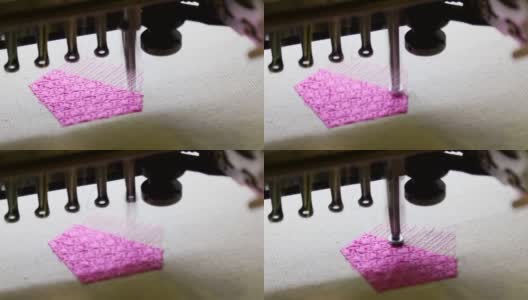 在工作室或织布厂的缝纫机上的针高清在线视频素材下载