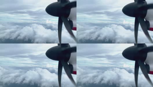 高速螺旋桨飞机喷气发动机在运动高清在线视频素材下载