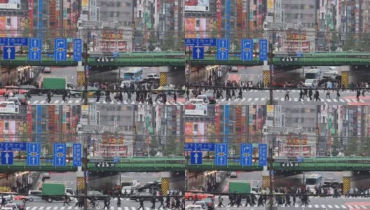 日本东京新宿交通繁忙高清在线视频素材下载