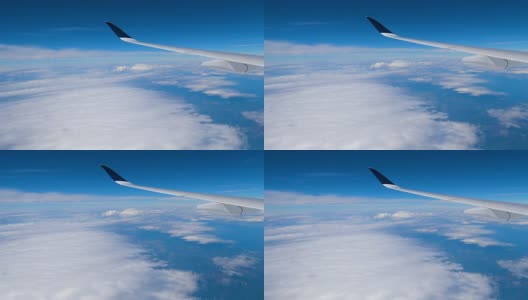 从飞机窗口飞过云天高清在线视频素材下载