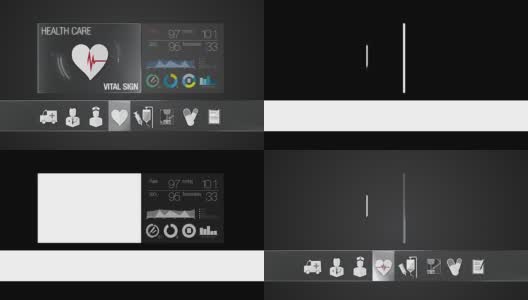 医疗保健内容的生命体征图标。数字显示应用程序。高清在线视频素材下载